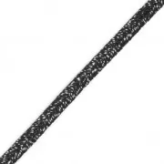 Brillant metal soutache braid Made in Italy 3.5 mm Black / Silver x1m