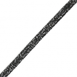Brillant metal soutache braid Made in Italy 3.5 mm Black / Silver x1m