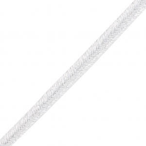 Brillant metal soutache braid Made in Italy 3.5 mm Blanc / Silver x1m