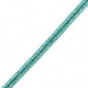 Brillant metal soutache braid Made in Italy 3.5 mm Turquoise / Gold x1m