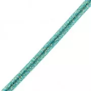 Brillant metal soutache braid Made in Italy 3.5 mm Turquoise / Gold x1m