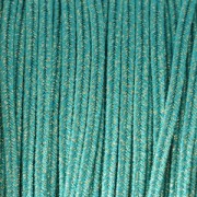 Brillant metal soutache braid Made in Italy 3.5 mm Turquoise / Gold x1m