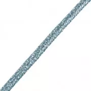 Brillant metal soutache braid Made in Italy 3.5 mm Blue Grey / Silver x1m