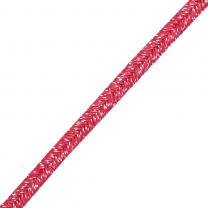 Brillant metal soutache braid Made in Italy 3.5 mm Red / Silver x1m