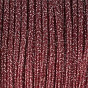Brillant metal soutache braid Made in Italy 3.5 mm Bordeaux / Silver x1m