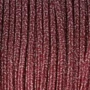 Brillant metal soutache braid Made in Italy 3.5 mm Bordeaux / Silver x1m