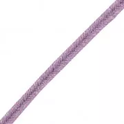 Brillant metal soutache braid Made in Italy 3.5 mm Mauve / Silver x1m