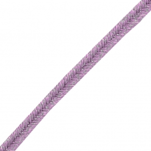 Brillant metal soutache braid Made in Italy 3.5 mm Mauve / Silver x1m
