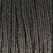 Brillant metal soutache braid Made in Italy 3.5 mm Brown / Silver x1m