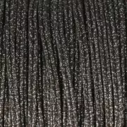 Brillant metal soutache braid Made in Italy 3.5 mm Brown / Silver x1m