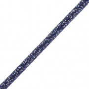 Brillant metal soutache braid Made in Italy 3.5 mm Night Blue / Silver x1m