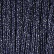 Brillant metal soutache braid Made in Italy 3.5 mm Night Blue / Silver x1m