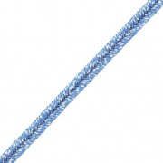 Brillant metal soutache braid Made in Italy 3.5 mm Blue / Silver x1m|raw }}