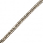 Brillante métal Braid Made in Italy 3.5 mm Marron clair / Silver x1m