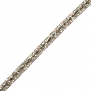 Brillante métal Braid Made in Italy 3.5 mm Marron clair / Silver x1m