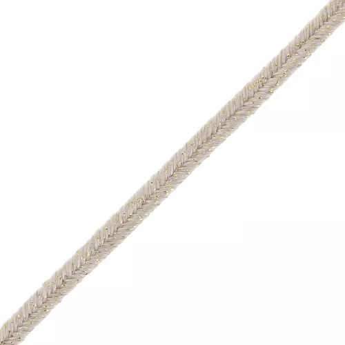 Brillant metal soutache braid Made in Italy 3.5 mm Beige / Gold x1m