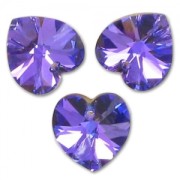 PureCrystal 6228 Hearts Crystal Heliotrope 10,3x10mm x6