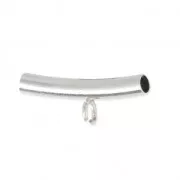 Metal tube for necklace 20x3 mm rhodié tone