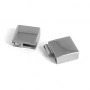 22.4 x11.7 mm Stainless steel sliding and magnetic clasp for 10 mm lace x1