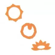 Set of 3 cookie cutters for polymer clay - Lotus and water lily flower