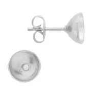 Cabochon earstuds 1028/1088 et zirconium oxide 8mm rhodié x2
