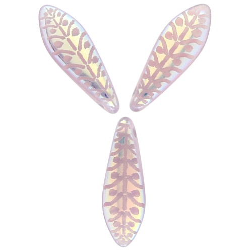 Glass daggers 5x16 mm Light Amethyst Opal Laser x25