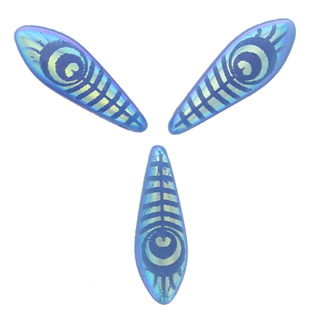 Dagger 5x16mm Dark Aquamarine Opal Laser Eye x25 Perles & Co