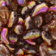 Zoliduo® Right pressed glass beads with two holes 5x8mm Crystal Sunset x20|raw }}