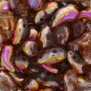 Zoliduo® Right pressed glass beads with two holes 5x8mm Crystal Sunset x20