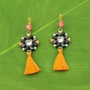 Zoliduo® Right pressed glass beads with two holes 5x8mm Crystal Sunset x20