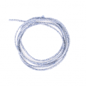 Metallic cord Mokuba 2 mm - Blue Jean silver thread x1m