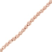 Imitation hematite faceted round Mini-beads 2.2mm Rose Gold x39cm