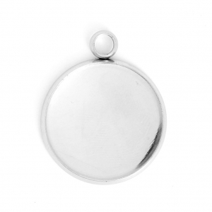 Stainless steel Pendant setting 22mm for cabochon 20 mm x1