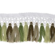 Pompon and lace ribbon 50 mm White/Beige/Olive/Khaki x50cm|raw }}