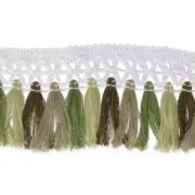 Pompon and lace ribbon 50 mm White/Beige/Olive/Khaki x50cm