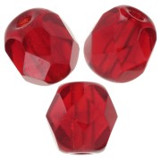 Fire Polished faceted round beads 5mm Siam  x50