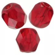 Fire Polished faceted round beads 5mm Siam  x50