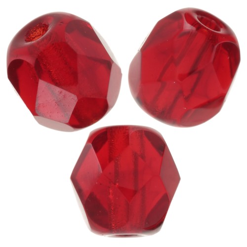 Fire Polished faceted round beads 5mm Siam  x50