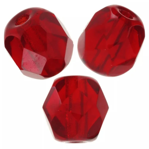 Fire Polished faceted round beads 5mm Siam  x50