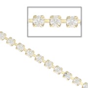 Rhinestones chain in cut crystal 2.1 mm Crystal x50cm|raw }}