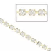Rhinestones chain in cut crystal 2.1 mm Crystal x50cm