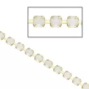 Brass chain in cut crystal 2.10 mm Rhinestones - White Opal x50cm