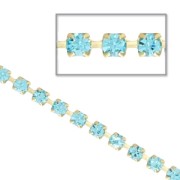 Rhinestones chain in cut crystal 2.10 mm Aquamarine x50cm|raw }}