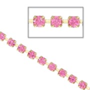 Rhinestones chain in cut crystal 2.10 mm Rose x50cm