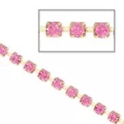 Rhinestones chain in cut crystal 2.10 mm Rose x50cm