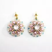 Rhinestones chain in cut crystal 2.10 mm Crystal/Aqua/BlueZircon/White Opal x50cm