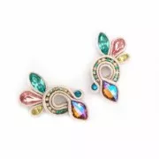 Rhinestones chain in cut crystal 2.10 mm Crystal/Aqua/BlueZircon/White Opal x50cm