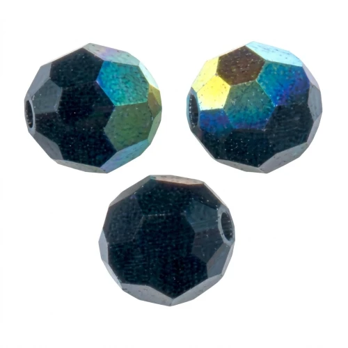 Round beads PureCrystal 5000 4 mm - Jet AB x20