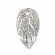 Textured leaf charm 12.5 mm - 925 Sterling Silver x1