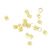 925 Sterling Silver Crimp Tubes 2.5x2 mm gold plated x30